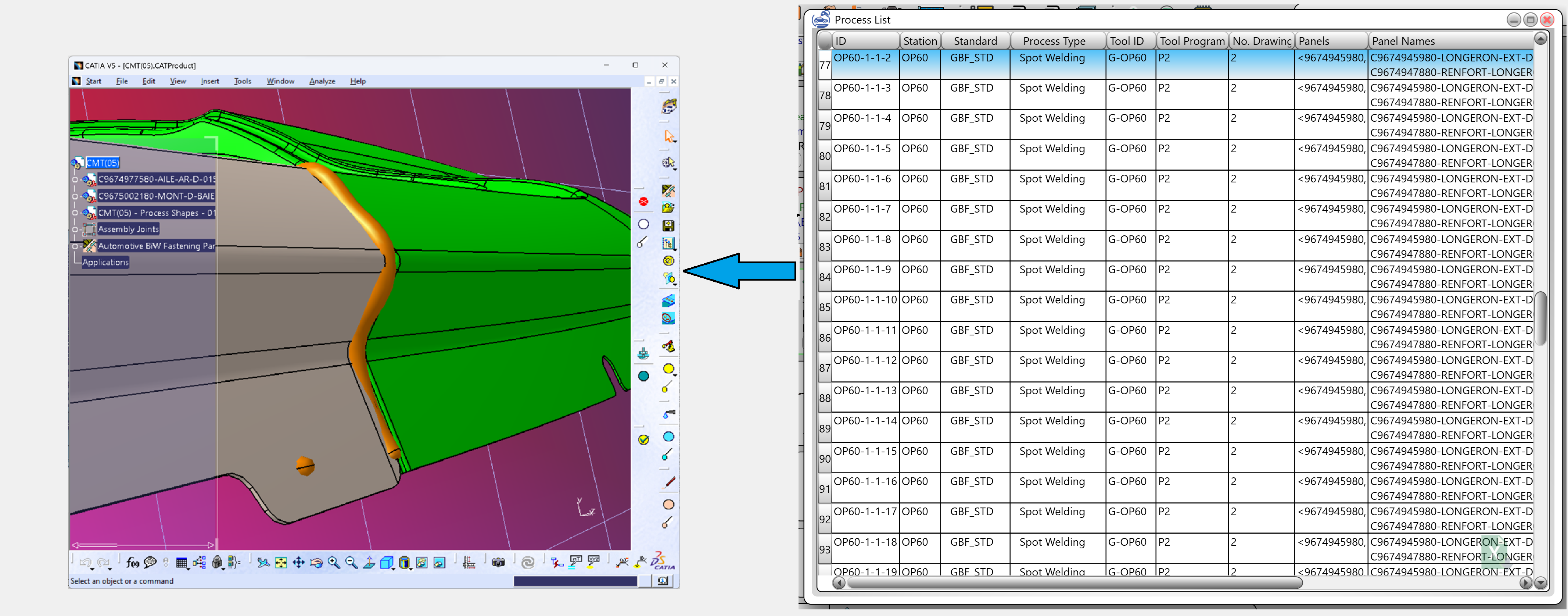 Add process definitions to CAD files